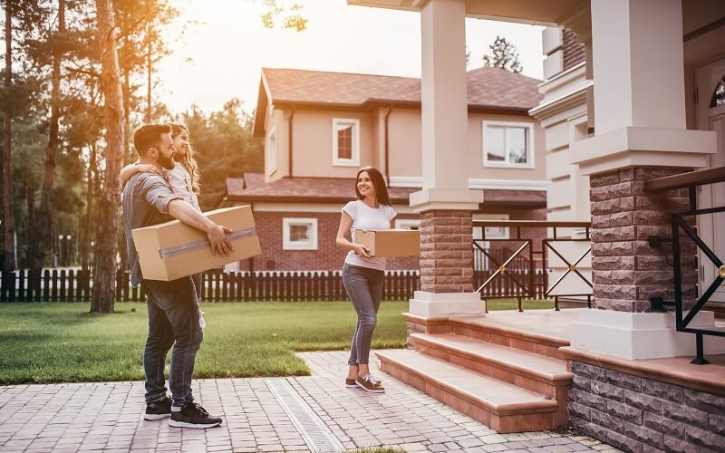 family moving into a new house